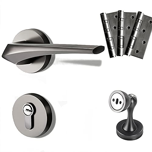 QUVUOAIHK Eingangstürhebel-Sichtschutzgriff mit Schloss – umkehrbarer Knauf aus Zinklegierung for den Innen- und Außenbereich(ModelC) von QUVUOAIHK