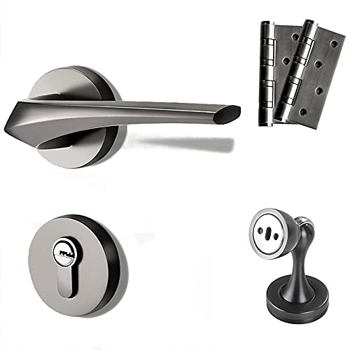QUVUOAIHK Eingangstürhebel-Sichtschutzgriff mit Schloss – umkehrbarer Knauf aus Zinklegierung for den Innen- und Außenbereich(ModelD) von QUVUOAIHK