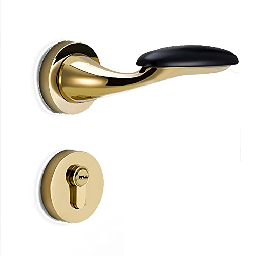 QUVUOAIHK Hochwertiges Türschloss aus Zinklegierung for Eingangstüren – moderner Sichtschutzgriff for Badezimmer und Schlafzimmer in Gold-Finish(ModelE) von QUVUOAIHK