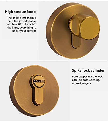 QUVUOAIHK Innentürknauf-Set mit Schloss und Schlüssel – Klassischer Wellentürhebel for Schlafzimmer- und Eingangstüren(ModelA) von QUVUOAIHK