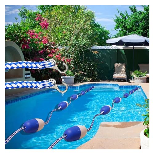 QUVUOAIHK Robustes Sicherheitstrennseil for Pools mit schwimmenden Bojen – Blau/Weiß – Längen bis zu 50 m anpassbar(30meters) von QUVUOAIHK