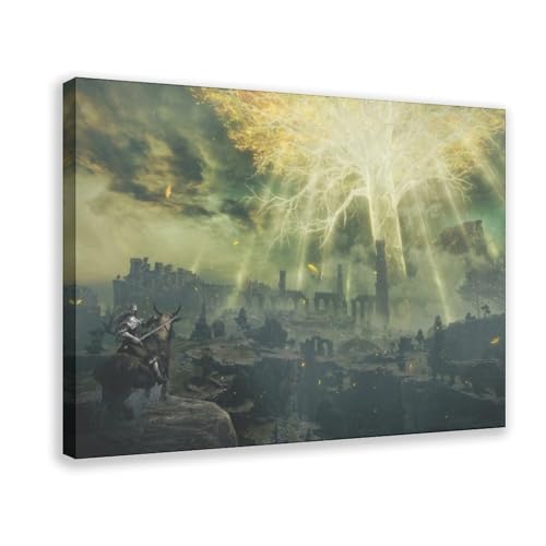 QUXDJZ Elden Ring Fan Art Erdtree inspiriertes Dark Souls Videospiel-Poster (5) Leinwandposter Schlafzimmer Dekor Landschaft Büro Zimmer Dekor Geschenk 50 x 75 cm von QUXDJZ
