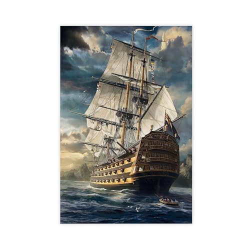QUXDJZ Leinwandbild, Piratenschiff, Poster, Schlafzimmer, Dekoration, Landschaft, Büro, Raumdekoration, Geschenk, 60 x 90 cm QUXDJZ Leinwandbild, Piratenschiff, Poster, Schlafzimmer, Dekoration, Landschaft, Büro, Raumdekoration, Geschenk, 60 x 90 cm von QUXDJZ