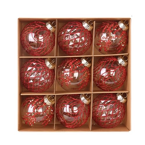 QUXVUIS Weihnachtskugeln, große, bruchsichere Kunststoffkugel im Bohemian Stil, einfach zu installieren und passende Bäume, Hochzeitsbedarf, Rot, 24.5 * 24.5 * 8cm von QUXVUIS