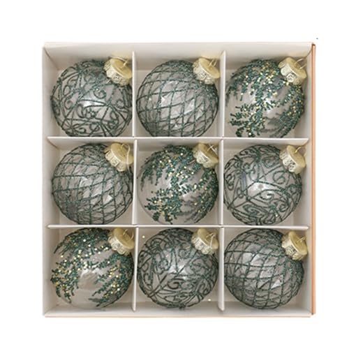 QUXVUIS Weihnachtskugeln, große, bruchsichere Kunststoffkugel im Bohemian Stil, einfach zu installieren und passende Bäume, Hochzeitsbedarf, hellgrün, 24.5 * 24.5 * 8cm von QUXVUIS