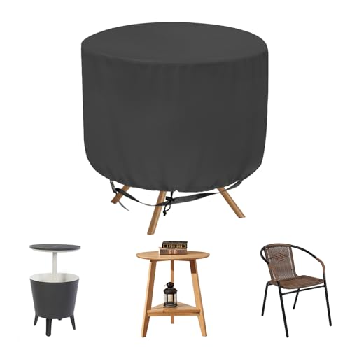 Abdeckung für Terrassentisch, Stuhl, 58,4 cm Durchmesser x 45,7 cm Höhe, Outdoor-Tischstuhl-Abdeckung, wasserdicht, für Deckbox, Couchtisch und Stühle von QUYCIFYUS