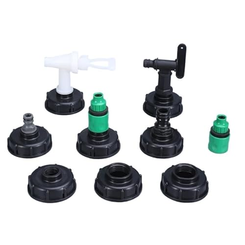 1/2 Zoll S60x6 Gewinde Kunststoff IBC Tankhahn 15mm Adapter Gartenschlauchanschluss mit Umschaltventil Wassertankarmaturen(001) von QVCTADPC