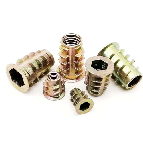 10/20 stücke Metall Eingebettete Einsatz Mutter E-Mutter M4 M5 M6 M8 Hexagon Innensechskant(20pcs M4x10mm) von QVCTADPC