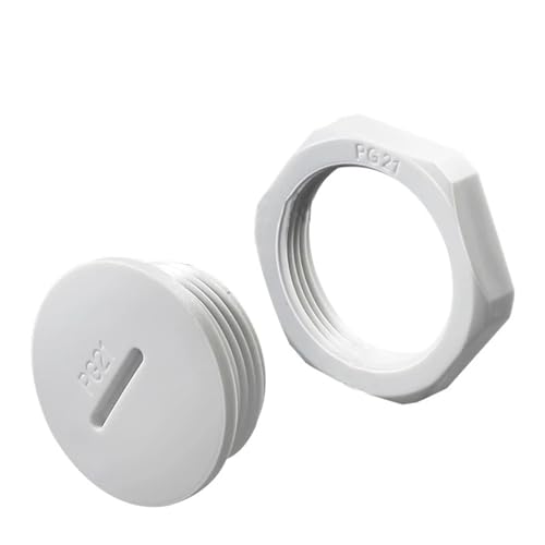 2/5/10 stücke Kunststoff Wasserdichte Stecker Gewinde Rohr Fitting End Kappe M12-M32 Nylon Drüse Dichtung Maskierung Teile(White,M32_10PCS) von QVCTADPC