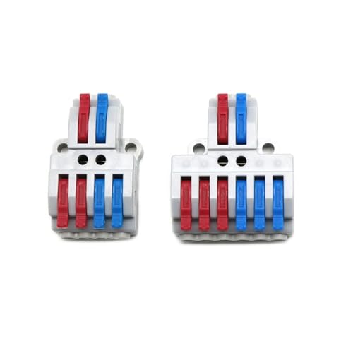 2 In 4/6 Out Schnell Draht Stecker Universal Verdrahtung Kabel Stecker Push-in Leiter Terminal Block(SPL-42,50pcs) von QVCTADPC