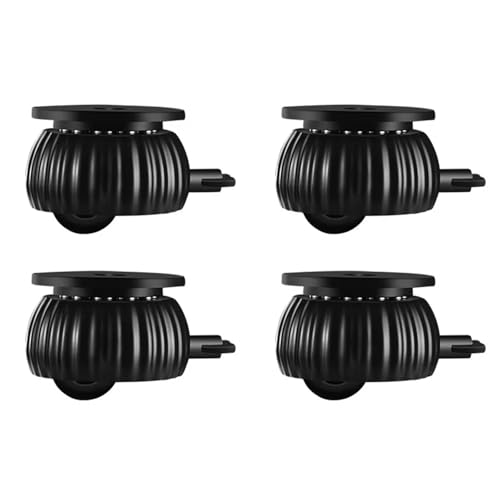 4PCs mit Bremskleber Universal-Radrollen Edelstahlperlen 360 ° Rotationstyp Möbelrollen Roller(Black Black) von QVCTADPC