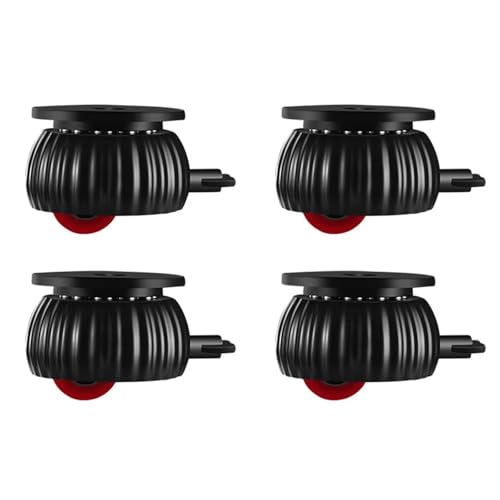 4PCs mit Bremskleber Universal-Radrollen Edelstahlperlen 360 ° Rotationstyp Möbelrollen Roller(Black Red) von QVCTADPC