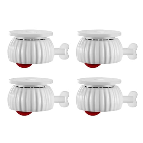 4PCs mit Bremskleber Universal-Radrollen Edelstahlperlen 360 ° Rotationstyp Möbelrollen Roller(White Red) von QVCTADPC