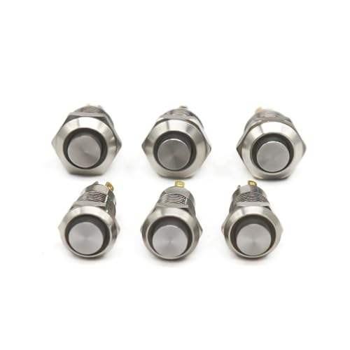 8mm 10mm LED High Head Momentary Rastdruckschalter 1NO Auto Motorstarter Türklingel Sofortiges Ein-/Ausschalten 1 Stück(Red Led,8MM_LATCHING_3-6V) von QVCTADPC