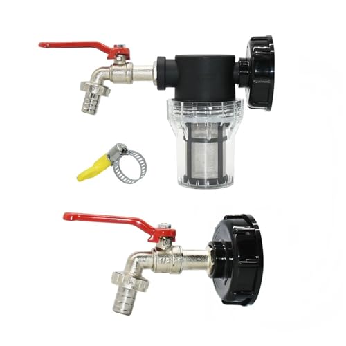IBC Tank Wasserhahn Adapter Filter S60 Gewinde Auf 15-16mm Garten Schlauch Anschluss Wasserhahn Legierung Kugel Ventil 1000 liter Regen Barrel Fitting(A21) von QVCTADPC