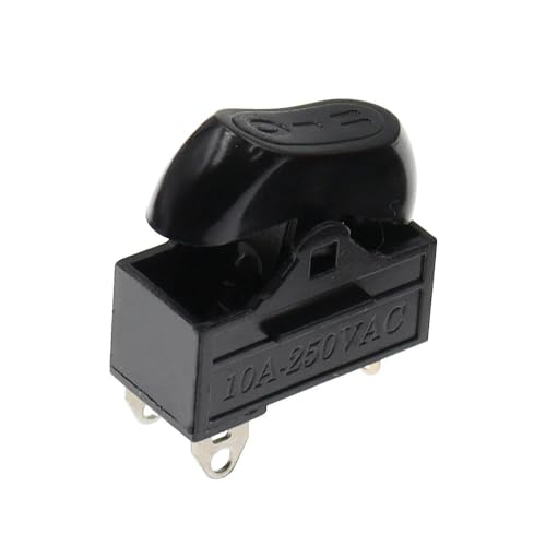 KCD15-103/T Haartrocknerschalter 3-poliger Wippschalter 3 Positionen EIN-AUS-EIN Bootsförmiger Schalter(Black,4PCS) von QVCTADPC