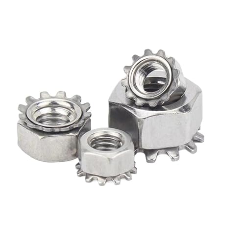 M3 M4 M5 M6 M8 4#-40-3/8-16 Edelstahl Metrisches US-UK-Standardgewinde Zahngezahnte K-Typ-Kontermutter 5/10/25 Stück(25pcs UNC 4-40) von QVCTADPC