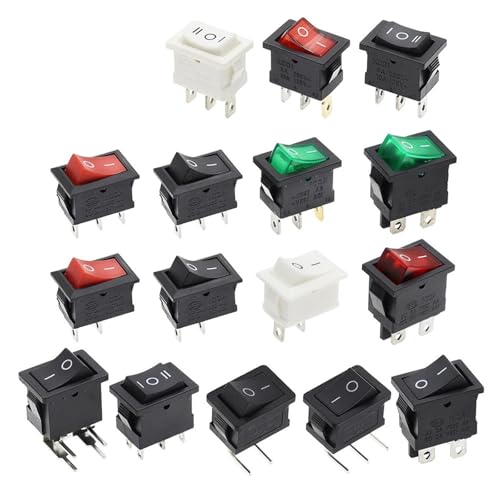 ON-OFF KCD1 15 * 21mm 2Pin Schiffstyp Schalter 6A 250V 10A 125V 15X21 Wippschalter 10 stücke(4Pin Black) von QVCTADPC