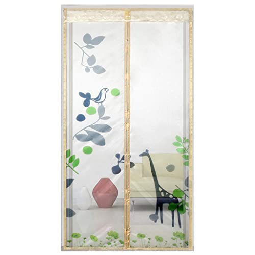 QVIVI Bunte Polyester Magnet Fliegengitter Tür, Verschlüsselung Anti-Moskito Magnet Vorhang Moskitonetz Tür, Einfache Installation Beige 80 * 210cm von QVIVI