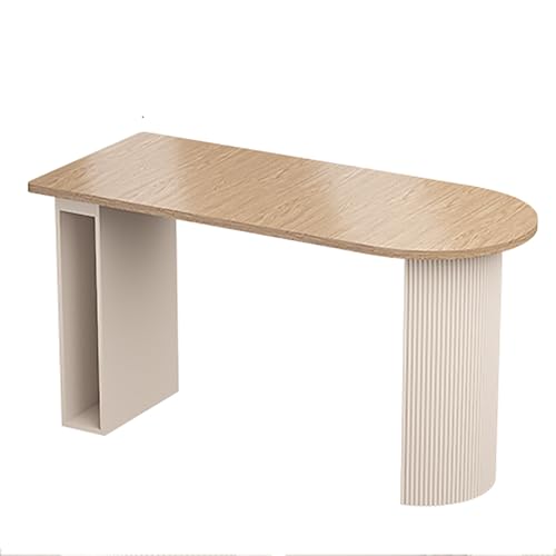 QVK Einziehbarer Ovaler Esstisch, Tragbarer Klappbarer Esstisch, Halbrundes TischfußDesign, Superstarke TragfäHigkeit, Geeignet FüR Die Wohnzimmerlampe In Der KüChe Zu Hause-Wood Color von QVK