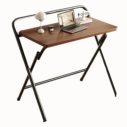 QVK Tragbarer, Zusammenklappbarer Computer-Studiertisch, Quadratischer, Zusammenklappbarer Nachttisch FüR Das Schlafzimmer, Geeignet FüR Camping-Walnut von QVK