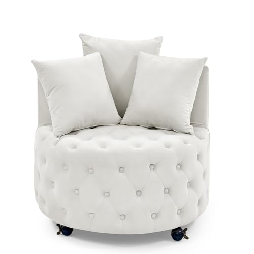 Sitzsack für Erwachsene, Faultier Sofa mit 3 Kissen, Knöpfen und abnehmbaren Rädern, geeignet für Wohnzimmer, Büro, Terrasse (Beige) von QVK