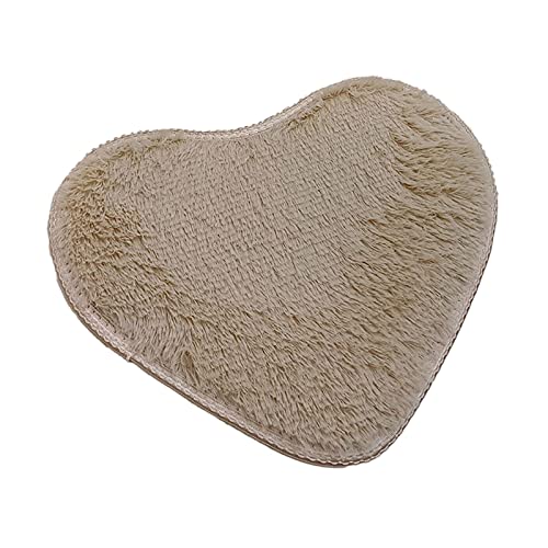 QVNXVO Badematten & Badteppiche 30 x40 cm in Herzform, Maschinenwaschbare Badematte, Badvorleger mit Wasserabsorbierenden, rutschfest Badezimmerteppich, Teppich Fußmatte für Badezimmer Khaki von QVNXVO