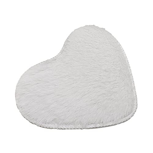 QVNXVO Badematten & Badteppiche 30 x40 cm in Herzform, Maschinenwaschbare Badematte, Badvorleger mit Wasserabsorbierenden, rutschfest Badezimmerteppich, Teppich Fußmatte für Badezimmer Weiß von QVNXVO