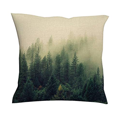 QVOOD Kissenbezug Wald Baum Kissenhülle Linen Dekokissen Fall Kissenbezüge Sofakissenbezug Bettkissenbezug für Sofa Couch Auto Schlafzimmer Zuhause Dekor White 45 x 45 cm von QVOOD