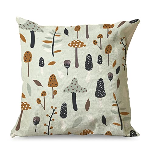 QVOOD Pilz Baum Kissenbezug Linen Kissenhülle Dekokissen Fall Kissenbezüge Sofakissenbezug Dekokissenbezug für Sofa Couch Auto Schlafzimmer Zuhause Dekor Multicolor 45x45cm von QVOOD