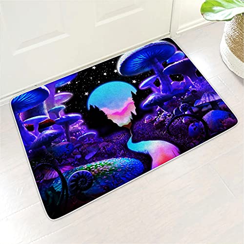 QVOOD Psychedelic Pilz Fußmatte Gummi Türmatte Fußabtreter Fußabstreifer Türvorleger Eingangsmatte Schmutzfangmatte Sauberlaufmatte Haustürmatte für Haustür White 40x60 cm von QVOOD