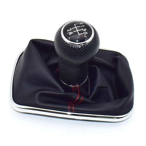QVQOJCTH Autoteile 23mm Für Golf 4 IV MK4 GTI R32 Für Bora Jetta 5 Geschwindigkeit Schwarz Rahmen Schaltknauf Hebel Gamasche Boot 1999-2004(5 Speed-2) von QVQOJCTH