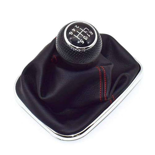 QVQOJCTH Autoteile 23mm Für Golf 4 IV MK4 GTI R32 Für Bora Jetta 5 Geschwindigkeit Schwarz Rahmen Schaltknauf Hebel Gamasche Boot 1999-2004(6 Speed-2) von QVQOJCTH