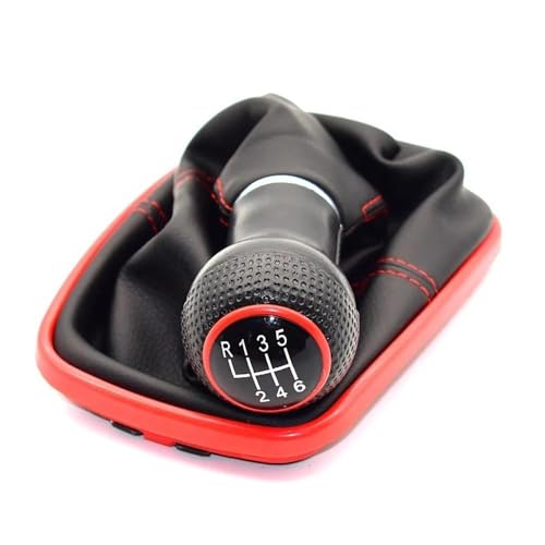 QVQOJCTH Autoteile 23mm Für Golf 4 IV MK4 GTI R32 Für Bora Jetta 5 Geschwindigkeit Schwarz Rahmen Schaltknauf Hebel Gamasche Boot 1999-2004(6 Speed-4) von QVQOJCTH