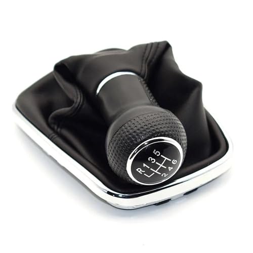 QVQOJCTH Autoteile 23mm Für Golf 4 IV MK4 GTI R32 Für Bora Jetta 5 Geschwindigkeit Schwarz Rahmen Schaltknauf Hebel Gamasche Boot 1999-2004(6 Speed-6) von QVQOJCTH