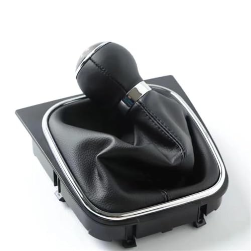 QVQOJCTH Autoteile 5/6-Gang-Schalthebelknauf Mit Leder-Boot-Kragengehäuse Für Golf 5 V MK5 MK6 Für Jetta R32 2004-2014(Leather 6 Speed Suit) von QVQOJCTH