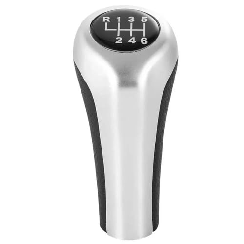 QVQOJCTH Autoteile 5/6 Gang Schaltknauf Für BMW 1 3 5 6 7er E30 E32 E34 E36 E38 E39 E46 E53 E60 E63 E83 E84 E90 E91 X1(MatteSilver-6 Speed) von QVQOJCTH