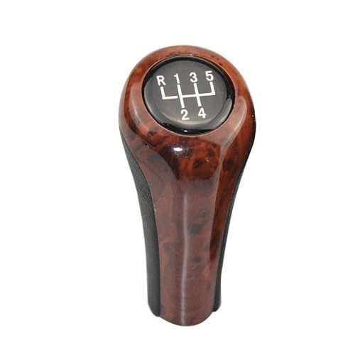 QVQOJCTH Autoteile 5/6 Gang Schaltknauf Für BMW 1 3 5 6 7er E30 E32 E34 E36 E38 E39 E46 E53 E60 E63 E83 E84 E90 E91 X1(WoodGrain-5 Speed) von QVQOJCTH