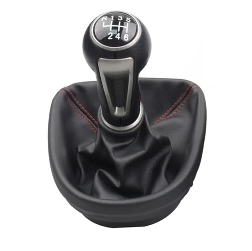 QVQOJCTH Autoteile 5/6 Geschwindigkeit Auto Getriebe Stick Schaltknauf Mit Leder Boot Für Seat Leon MK2 1P 2005-2012(6 Speed) von QVQOJCTH