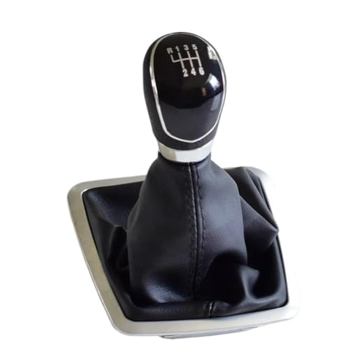 QVQOJCTH Autoteile 5/6 Geschwindigkeit Getriebe Shift Stick Hebel Knauf Mit Gaitor Boot Abdeckung Für Focus 2 MK2 FL MK3 MK4 MK7 Für Mondeo Fiesta Für Galaxy(Black-6 Speed) von QVQOJCTH