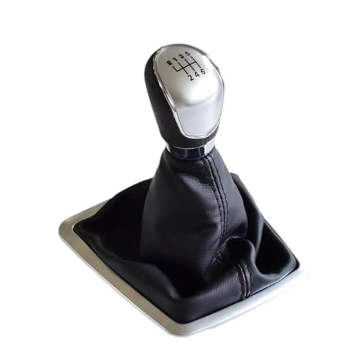 QVQOJCTH Autoteile 5/6 Geschwindigkeit Getriebe Shift Stick Hebel Knauf Mit Gaitor Boot Abdeckung Für Focus 2 MK2 FL MK3 MK4 MK7 Für Mondeo Fiesta Für Galaxy(Silver-6 Speed) von QVQOJCTH