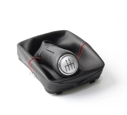 QVQOJCTH Autoteile 5-Gang-Schaltknauf Für Polo 9N 9N2 2002–2009 Auto-Schaltgetriebe Schalthebelmanschette Leder-Kofferraumabdeckung Ersatz(D 5 speed) von QVQOJCTH