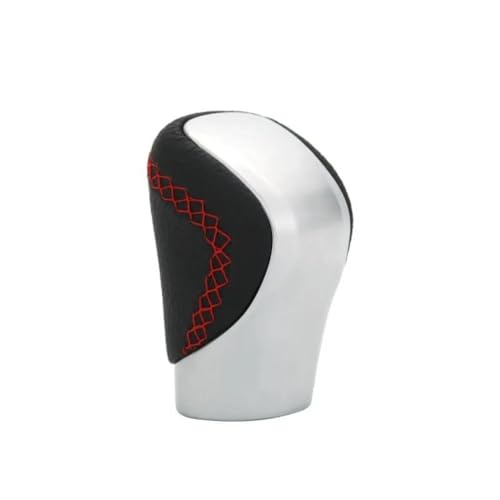 QVQOJCTH Autoteile Automatischer Schaltknauf Für Lexus ES GS-450H GX IS-300 NX-300H RC-300 RX-350 2015-2021 Leder-Schalthebel Handball(Silver Red Line 2) von QVQOJCTH