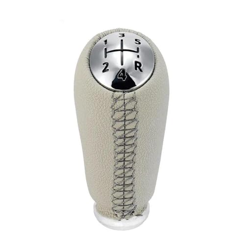 QVQOJCTH Autoteile Beige Verchromt Matt MT Schaltknauf Für Renault Megane 2 MK2 Für Clio III MK3 Für Scenic II MK2 Shifter Stick(Chromed Cap (Gloss)) von QVQOJCTH