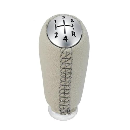 QVQOJCTH Autoteile Beige Verchromt Matt MT Schaltknauf Für Renault Megane 2 MK2 Für Clio III MK3 Für Scenic II MK2 Shifter Stick(Matte Cap) von QVQOJCTH