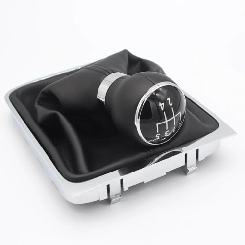 QVQOJCTH Autoteile Für PASSAT B6 2005-2012 Neuer 5/6-Gang-Schaltgetriebe Schaltknauf Schalthebelmanschette Leder(Leather 5 speed) von QVQOJCTH