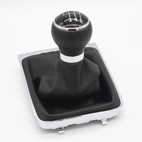 QVQOJCTH Autoteile Für PASSAT B6 2005-2012 Neuer 5/6-Gang-Schaltgetriebe Schaltknauf Schalthebelmanschette Leder(Leather 6 speed) von QVQOJCTH