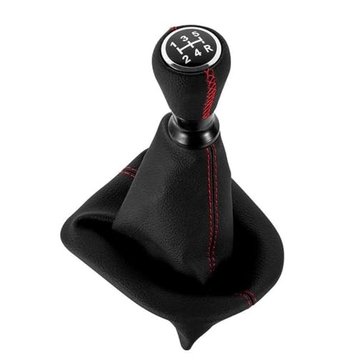 QVQOJCTH Autoteile Für Peugeot 207 307 406 Für Citroen C3 C4 C5 Leder Schaltknauf Hebel Shifter Stick Gamasche Boot Kragen Fall(Red Case) von QVQOJCTH