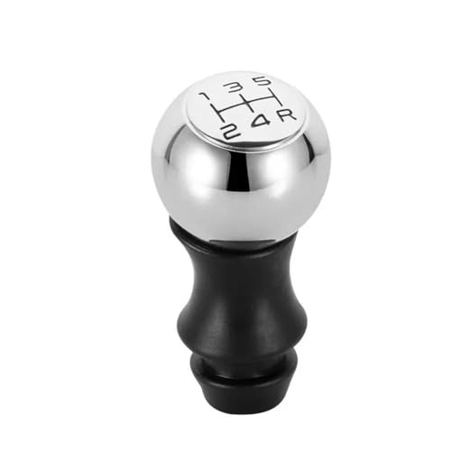 QVQOJCTH Autoteile Manueller Schaltknauf Hebel HandBall Matt Für Peugeot 106 206 306 406 107 207 307 308 407 5 Geschwindigkeit(Chrome black font) von QVQOJCTH