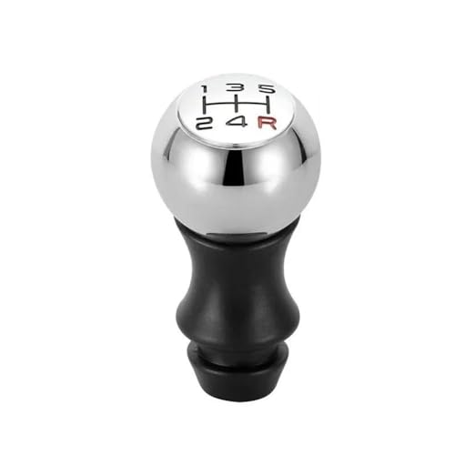 QVQOJCTH Autoteile Manueller Schaltknauf Hebel HandBall Matt Für Peugeot 106 206 306 406 107 207 307 308 407 5 Geschwindigkeit(Chrome red font) von QVQOJCTH